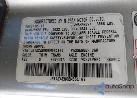 2011 Nissan 370Z from USA, damaged, VIN JN1AZ4EH0BM554167